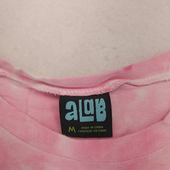 Alab Casual Long Sleeve Crew Neck Graphic T Shirt Womens Size M Red Pink - Picture 3 of 9